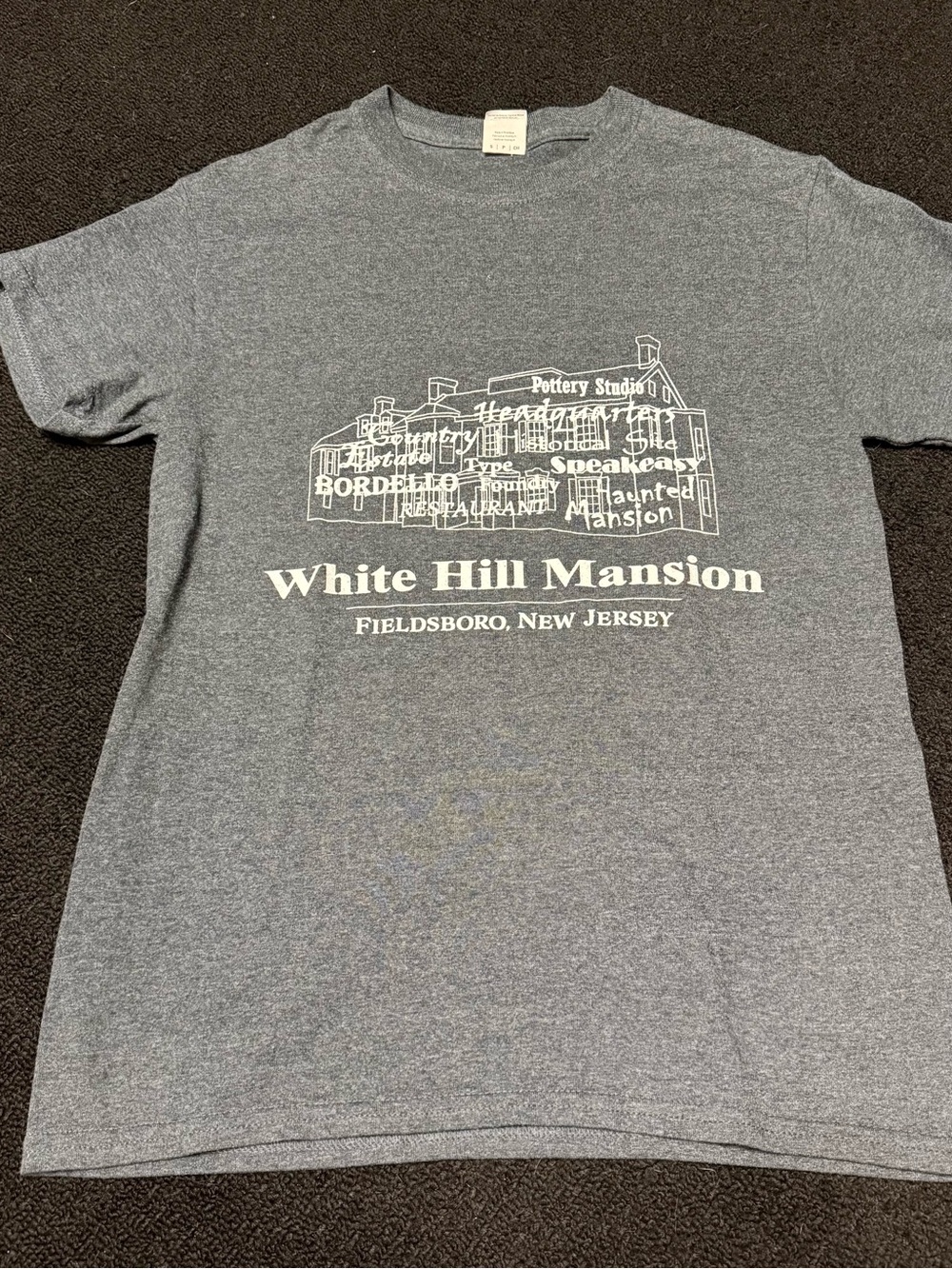 Heather Gray White Hill Mansion Graphic Tee